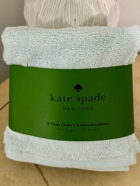 KATE SPADE NY PALE BLUE 4 PIECE WASH CLOTH  TOWEL SET NEW